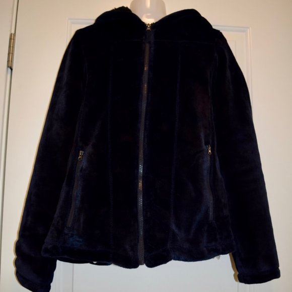 Midnight (Navy) Faux Fur Hooded Bomber Jacket by Weatherproof S - Picture 2 of 5